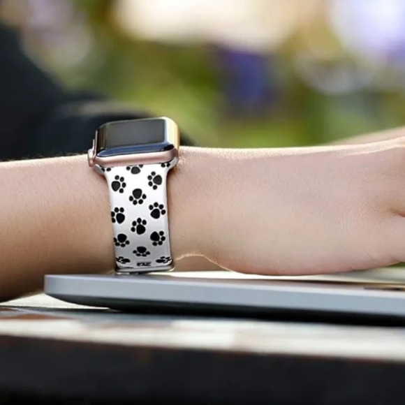 Laffav Set of 3 Apple Watch Straps Size 38/40/41MM S/M 2 Leopard and Paw Prints - Picture 2 of 8